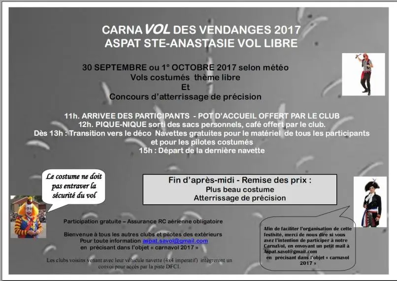 CARNAVOL le 30 septembre à Tasie